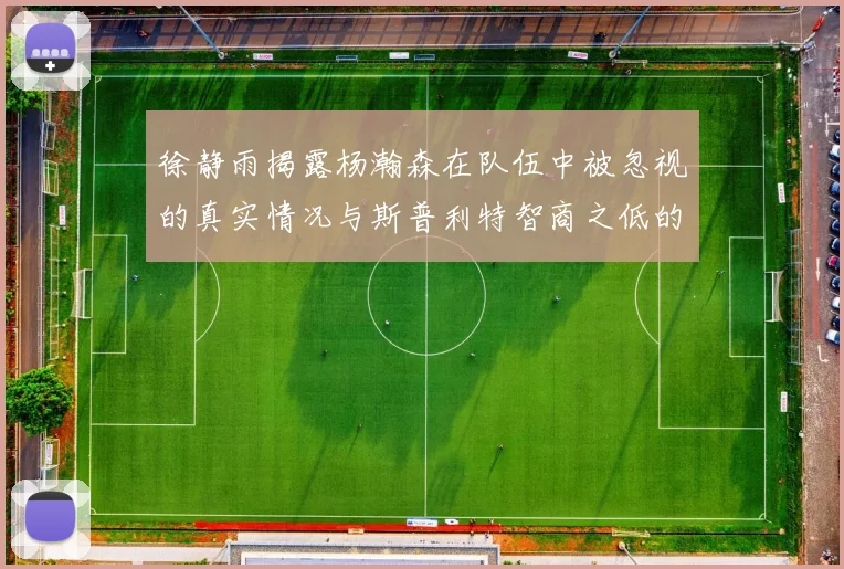 徐静雨揭露杨瀚森在队伍中被忽视的真实情况与斯普利特智商之低的尴尬真相